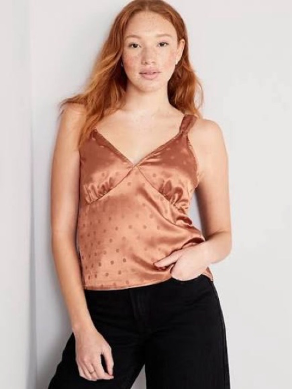 Old Navy Polka-Dot Satin Jacquard Cami Top